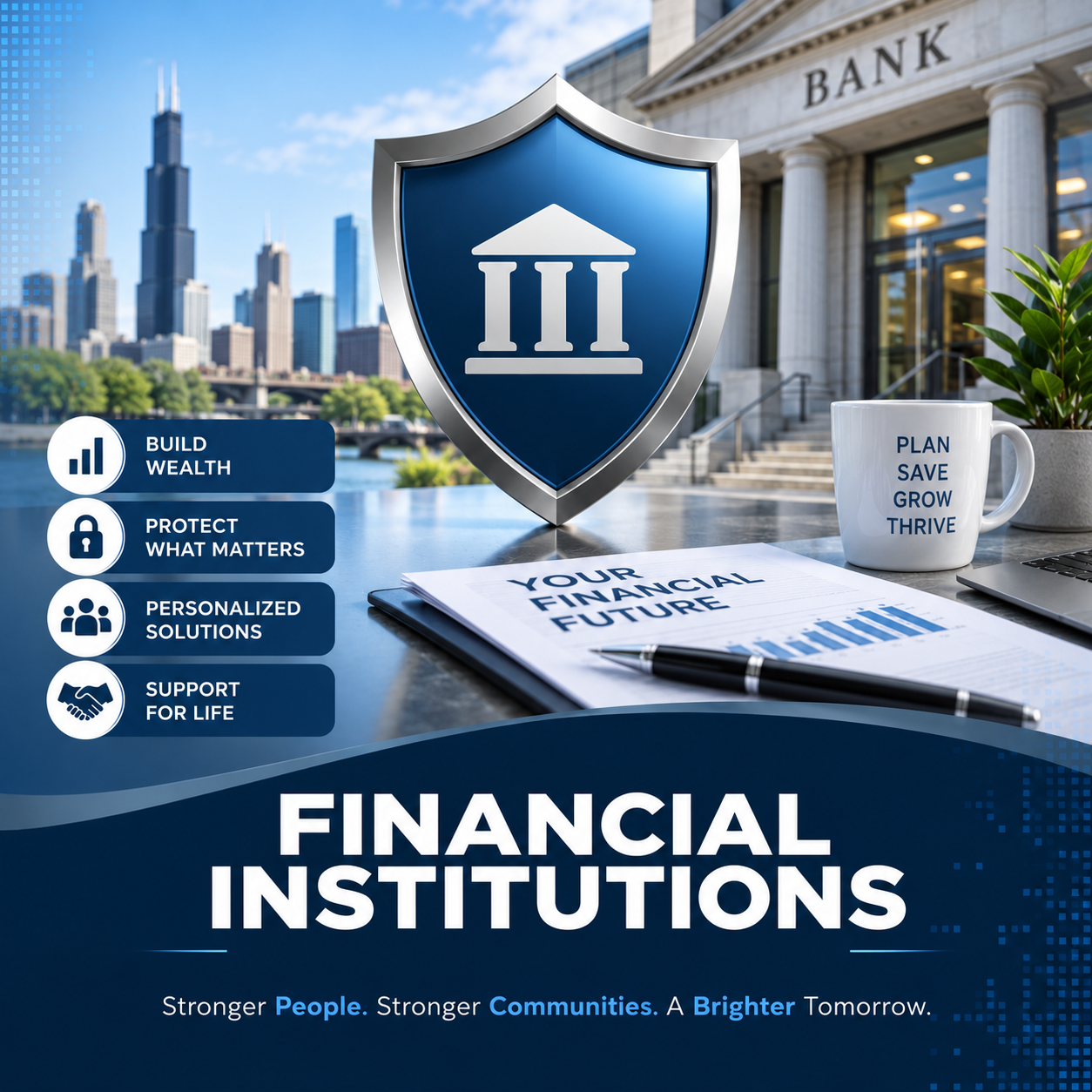 Financial institution building representing banking and finance