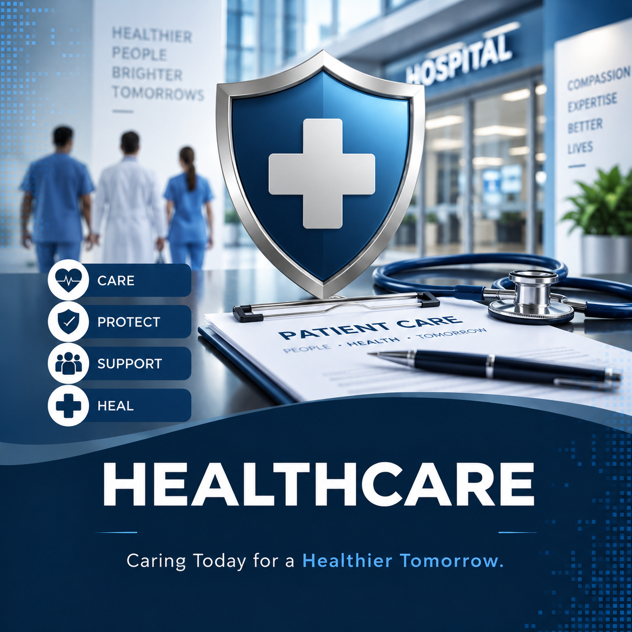 Doctor in white coat representing the healthcare industry
