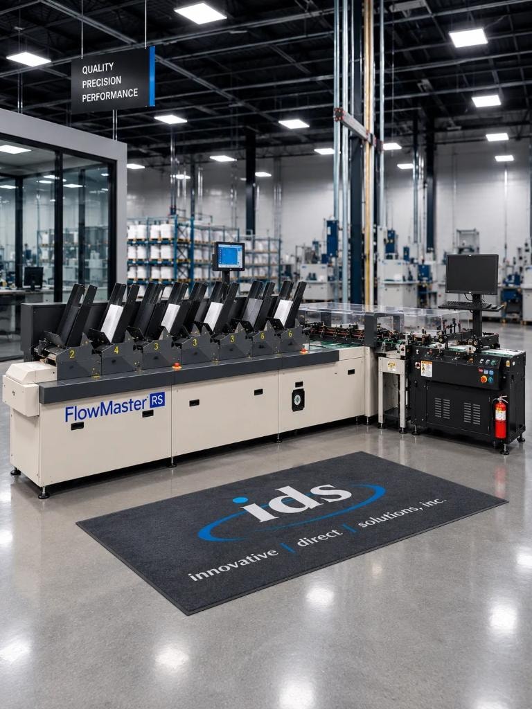 FlowMaster RS inserting machine on the IDS production floor